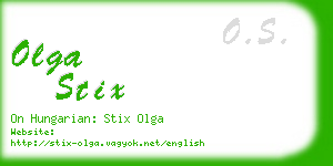 olga stix business card